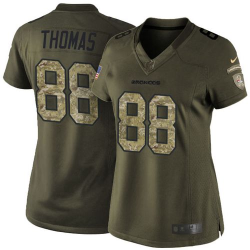 Nike Broncos #88 Demaryius Thomas Green Women's Stitched NFL Limited Salute to Service Jersey - Click Image to Close